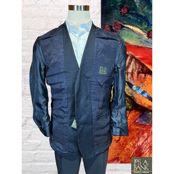 New Jos A Bank 41R Traveler Navy Blue Blazer Sport Coat Jacket - Picture 8 of 16